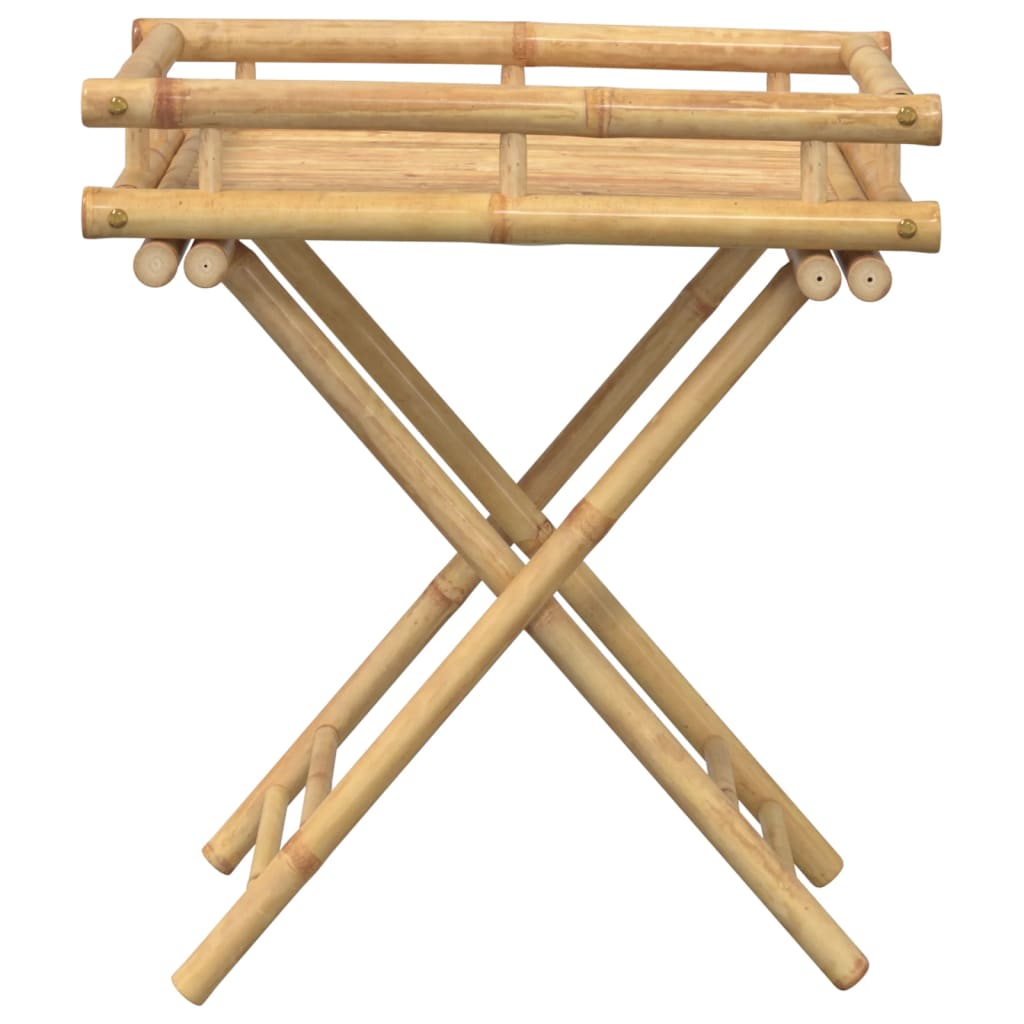 Bamboo Folding Tray Table 60x40x68 cm - Stylish & Eco-Friendly