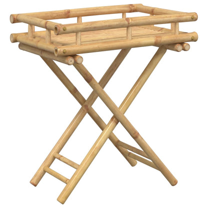 Bamboo Folding Tray Table 60x40x68 cm - Stylish & Eco-Friendly