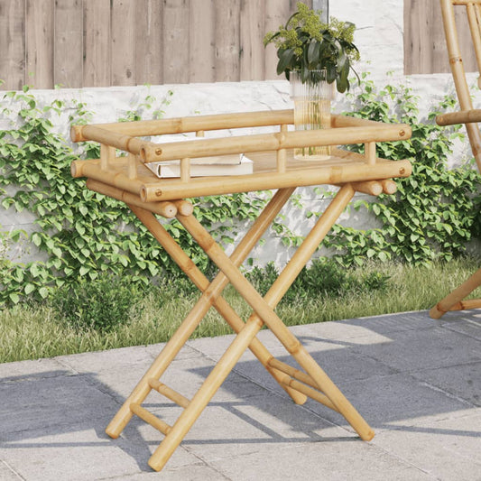 Bamboo Folding Tray Table 60x40x68 cm - Stylish & Eco-Friendly
