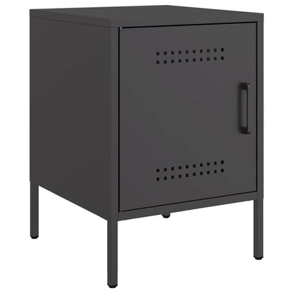 Set of 2 Black Steel Bedside Cabinets 36x39x50.5 cm