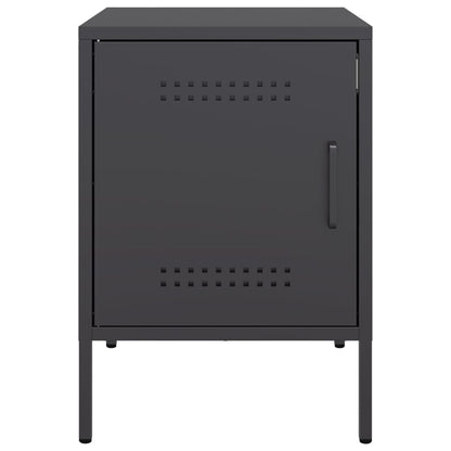 Set of 2 Black Steel Bedside Cabinets 36x39x50.5 cm