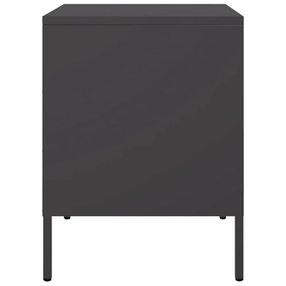 Set of 2 Black Steel Bedside Cabinets 36x39x50.5 cm