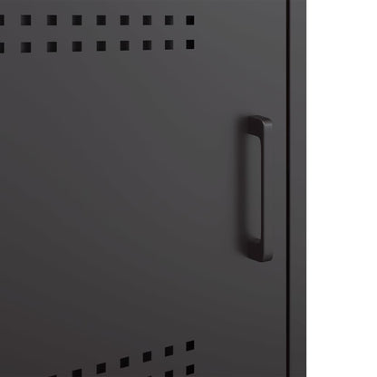 Set of 2 Black Steel Bedside Cabinets 36x39x50.5 cm