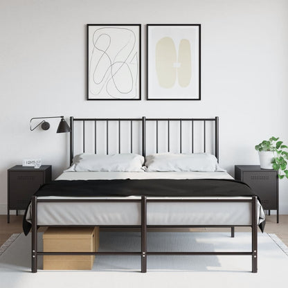 Set of 2 Black Steel Bedside Cabinets 36x39x50.5 cm