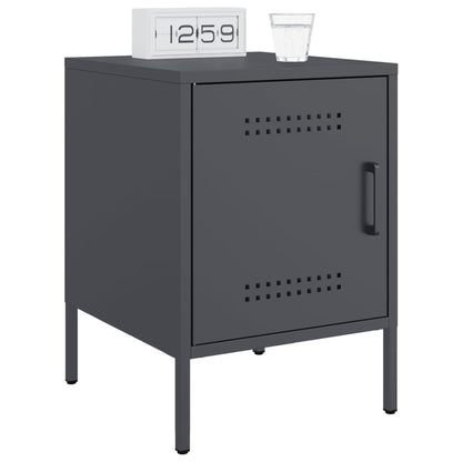 Anthracite Steel Bedside Cabinets 2 pcs - 36x39x50.5 cm