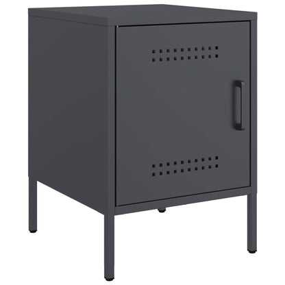 Anthracite Steel Bedside Cabinets 2 pcs - 36x39x50.5 cm