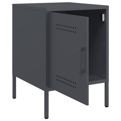 Anthracite Steel Bedside Cabinets 2 pcs - 36x39x50.5 cm