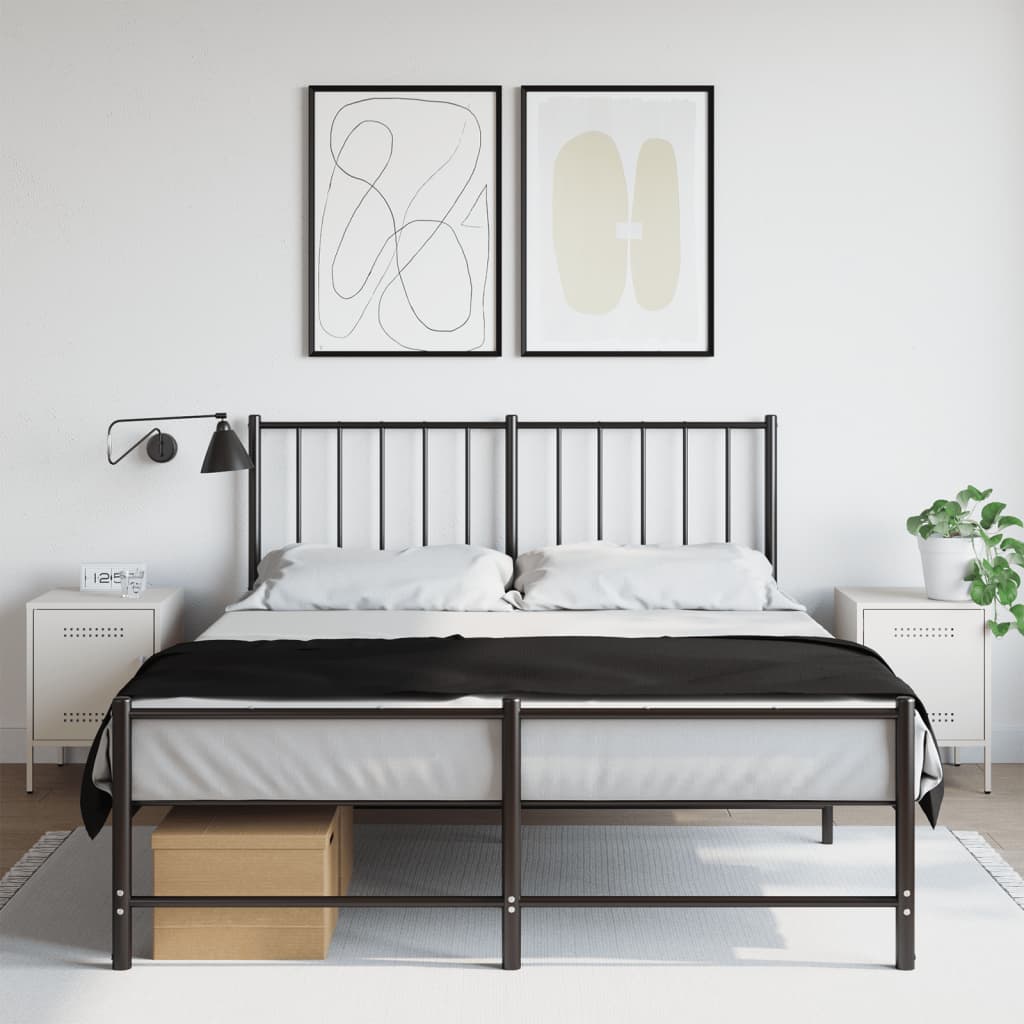 Sleek White Steel Bedside Cabinets Set of 2 - 36x39x50.5 cm