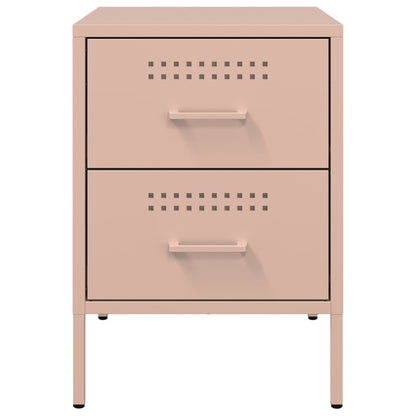 Pink Steel Bedside Cabinet - 36x39x50.5 cm - Durable & Stylish