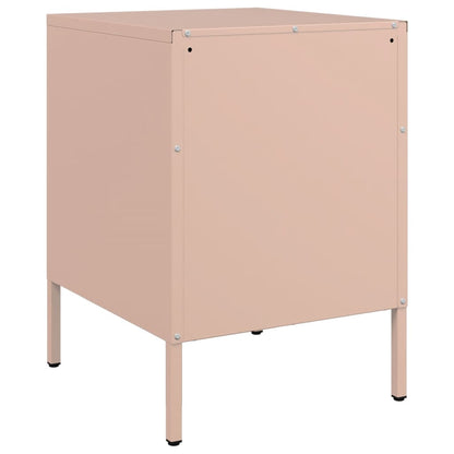 Pink Steel Bedside Cabinet - 36x39x50.5 cm - Durable & Stylish