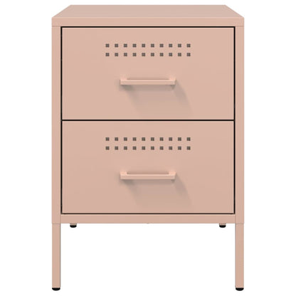 Pink Steel Bedside Cabinets Set of 2 - 36x39x50.5 cm
