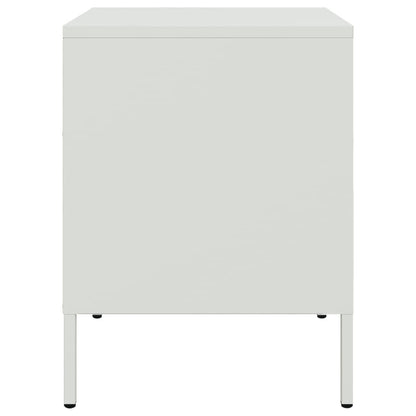 White Steel Bedside Cabinet 36x39x50.5 cm - Modern Design