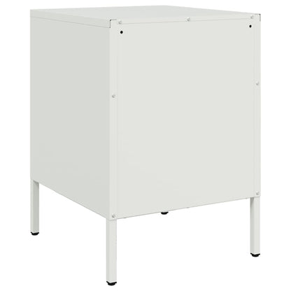 White Steel Bedside Cabinets 2 pcs - Compact 36x39x50.5 cm