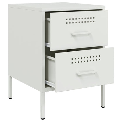 White Steel Bedside Cabinets 2 pcs - Compact 36x39x50.5 cm