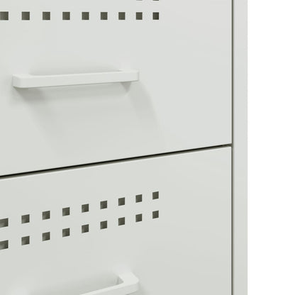 White Steel Bedside Cabinets 2 pcs - Compact 36x39x50.5 cm