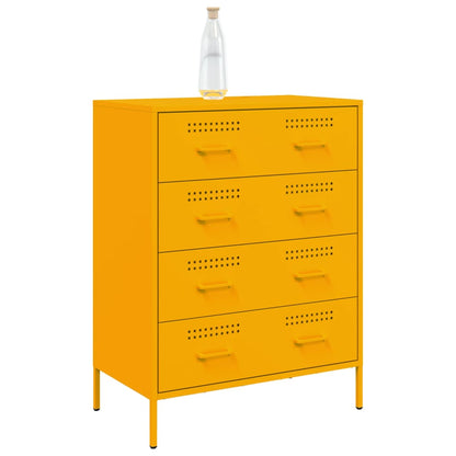 Mustard Yellow Steel Sideboard 68x39x89 cm - Stylish & Durable