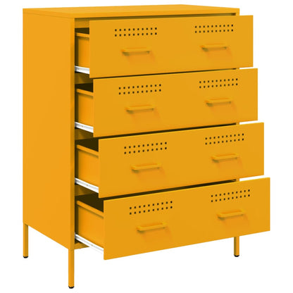 Mustard Yellow Steel Sideboard 68x39x89 cm - Stylish & Durable
