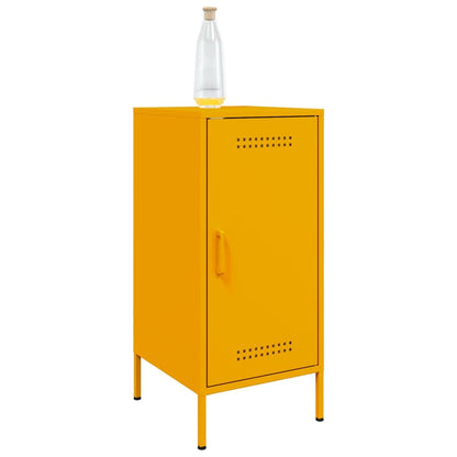 Mustard Yellow Steel Sideboards 2 Pcs - Modern 36x39x79 cm