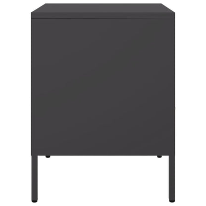 Black Steel Bedside Cabinets Set of 2 - 36x39x50.5 cm