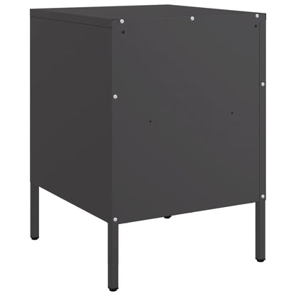 Black Steel Bedside Cabinets Set of 2 - 36x39x50.5 cm
