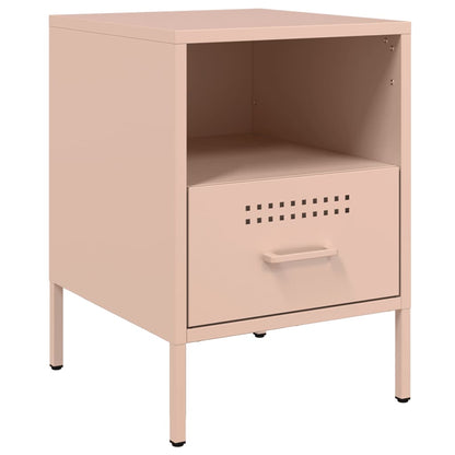 Pink Steel Bedside Cabinets Set of 2 - 36x39x50.5 cm