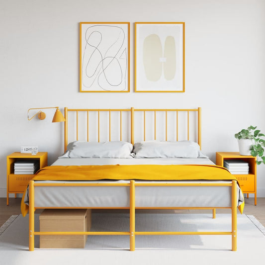 Mustard Yellow Steel Bedside Cabinets 2 pcs, 36x39x50.5 cm