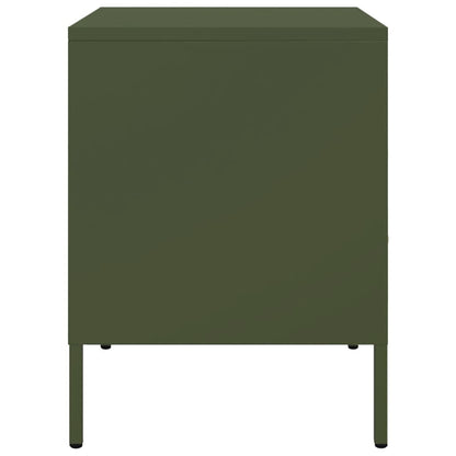 Olive Green Steel Bedside Cabinets 2 pcs, 36x39x50.5 cm