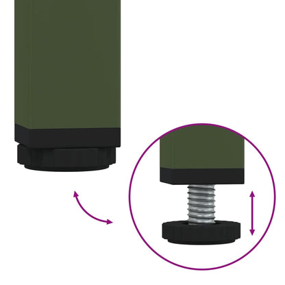 Olive Green Steel Bedside Cabinets 2 pcs, 36x39x50.5 cm