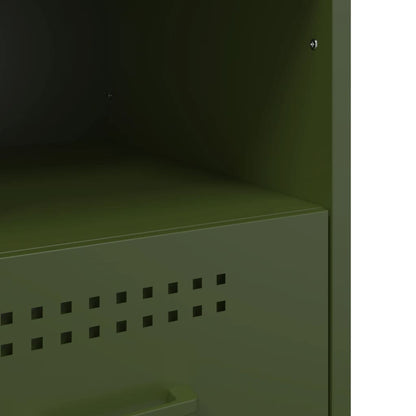 Olive Green Steel Bedside Cabinets 2 pcs, 36x39x50.5 cm