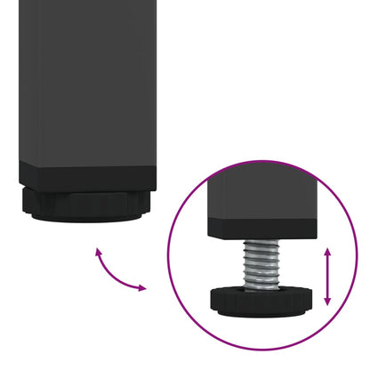 Sleek Black Steel Bedside Cabinets Set of 2 (36x39x68 cm)