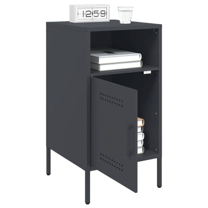 Anthracite Steel Bedside Cabinet, 36x39x68 cm - Modern Sleek Design