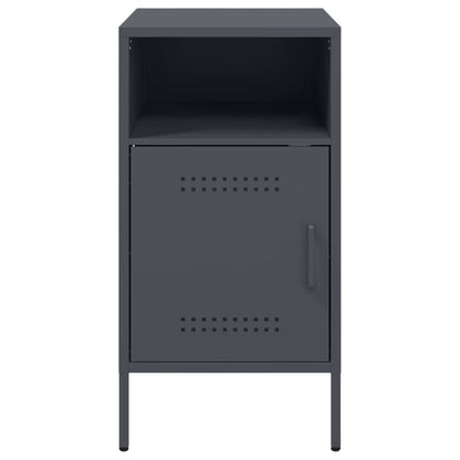 Anthracite Steel Bedside Cabinet, 36x39x68 cm - Modern Sleek Design