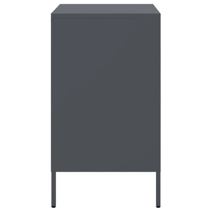 Anthracite Steel Bedside Cabinet, 36x39x68 cm - Modern Sleek Design