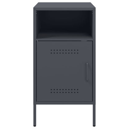 Anthracite Steel Bedside Cabinets 2pcs - 36x39x68 cm Durable Design
