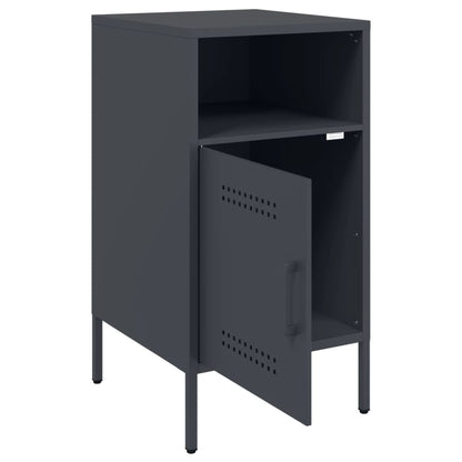 Anthracite Steel Bedside Cabinets 2pcs - 36x39x68 cm Durable Design