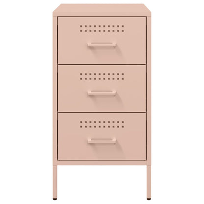 Stylish Pink Steel Bedside Cabinet - 36x39x68 cm