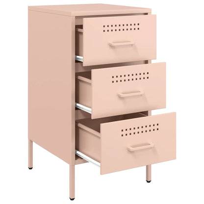 Stylish Pink Steel Bedside Cabinet - 36x39x68 cm