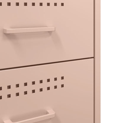 Stylish Pink Steel Bedside Cabinet - 36x39x68 cm