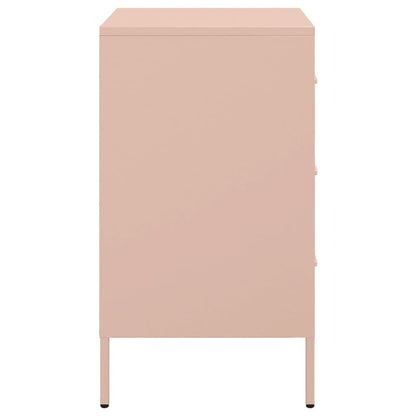 Pink Steel Bedside Cabinets - 2 Pcs, 36x39x68 cm