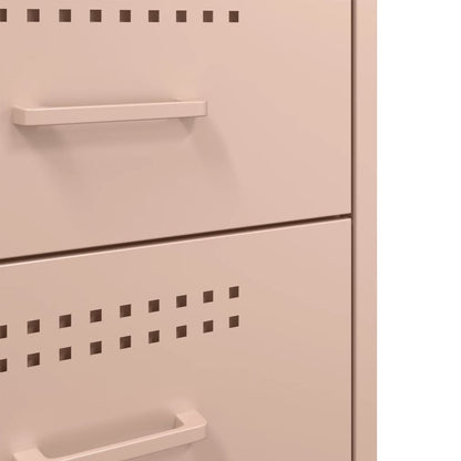 Pink Steel Bedside Cabinets - 2 Pcs, 36x39x68 cm