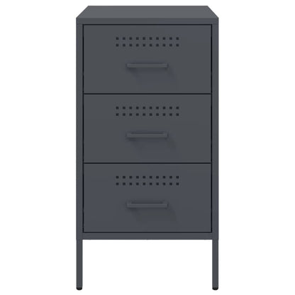 Anthracite Steel Bedside Cabinet 36x39x68 cm - Modern & Stylish
