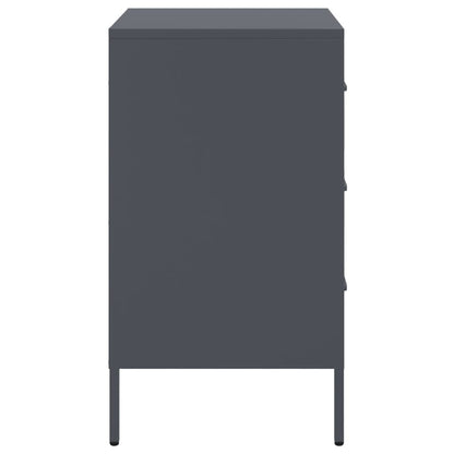 Anthracite Steel Bedside Cabinet 36x39x68 cm - Modern & Stylish