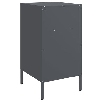 Anthracite Steel Bedside Cabinet 36x39x68 cm - Modern & Stylish