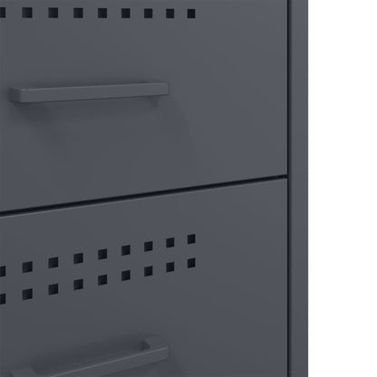 Anthracite Steel Bedside Cabinet 36x39x68 cm - Modern & Stylish
