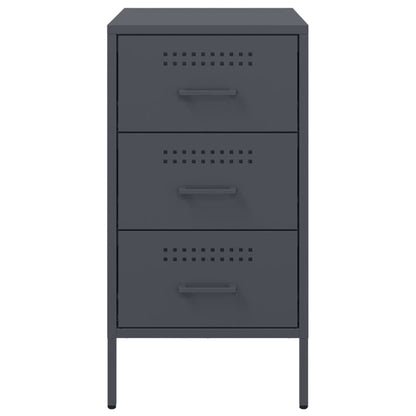 Anthracite Steel Bedside Cabinets Set - 36x39x68cm (2 pcs)