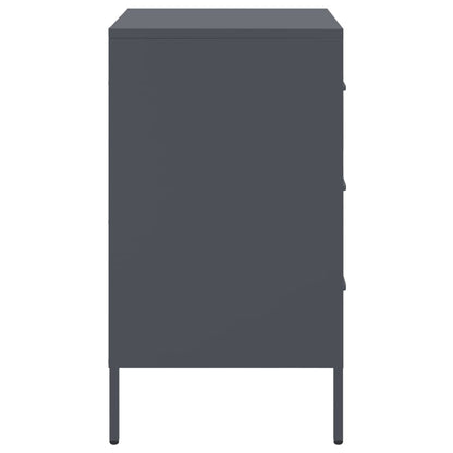 Anthracite Steel Bedside Cabinets Set - 36x39x68cm (2 pcs)
