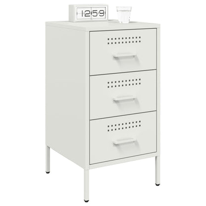 Set of 2 White Steel Bedside Cabinets 36x39x68 cm