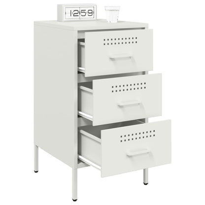 Set of 2 White Steel Bedside Cabinets 36x39x68 cm