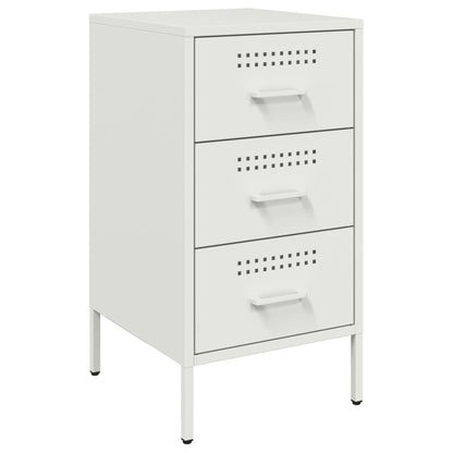 Set of 2 White Steel Bedside Cabinets 36x39x68 cm
