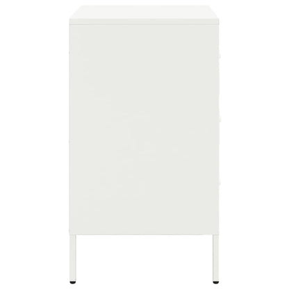 Set of 2 White Steel Bedside Cabinets 36x39x68 cm